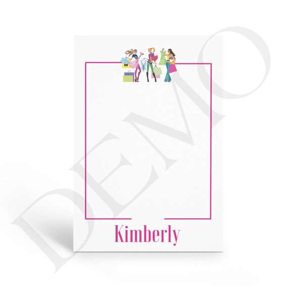 Glam Shopping Girls Thank You Note Cards for Online Resellers - Picture 2 of 5